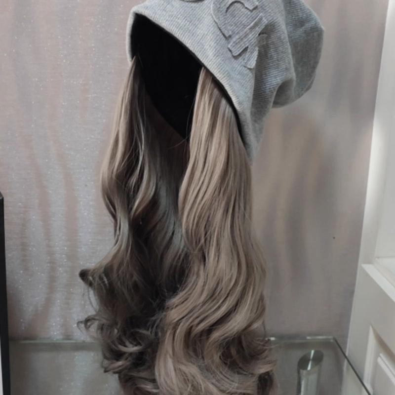 Parūka Stacked Hat Aoki sievietēm, Proteīna zīda materiāls, garas cirtas, dabisks stils