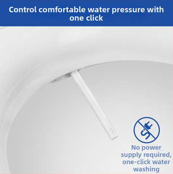 U-tvarované inteligentné sedátko na toaletu s integrovaným bidetom, PP materiál, Model AYZD-CS03, Umývanie zadočka, Ženské umývanie, Nastavenie tlaku vody, Samočistiaca tryska