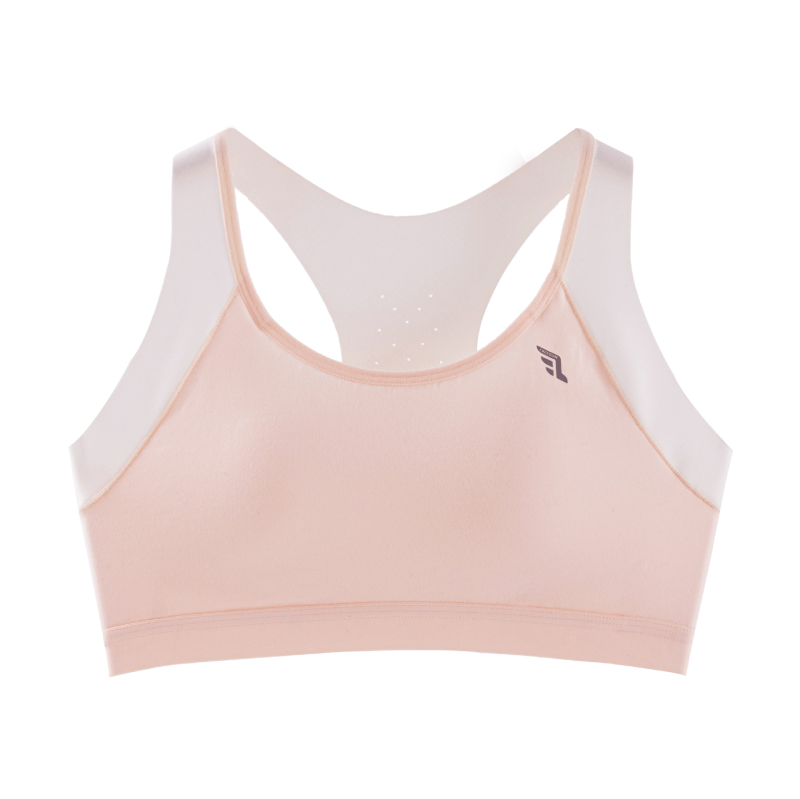 Športová podprsenka v štýle vesty pre dievčatá, 100% bavlna, plný košíček, tenký tvarovaný košíček, pevné dvojité ramienka, priedušná a odvádza pot