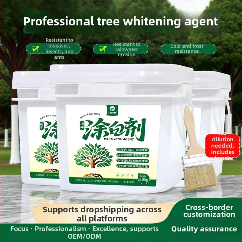 Biely náter na kmeň stromu – odpudzovač hmyzu a ochrana proti mrazu pre ovocné stromy, tekutý náter, model SD8