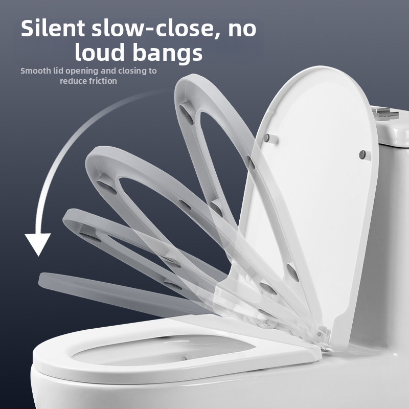 Wc sēdekļa vāciņš, biezs, izturīgs pret lūzumu, lēns aizvērums, U- un V-formas dizains, PP materiāls, atveru attālums 13–17 mm.