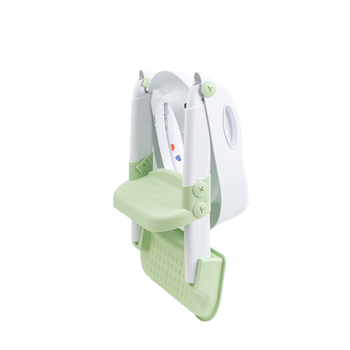 Bērnu tualetes sēdeklis ar kāpņu dizainu, salokāms plaukts un spilventiņa pārklājs (Materiāls: polipropilēns)