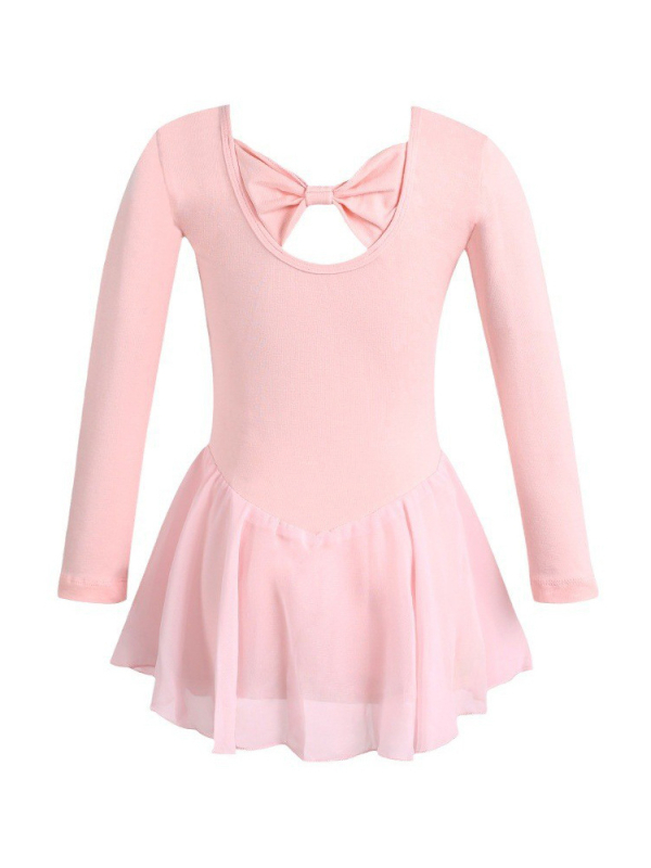 Fitdance Детска балетна рокля за момичета, памучна тъкан с къс ръкав, мека обработка на плат, сладък стил, за деца 3–8 години