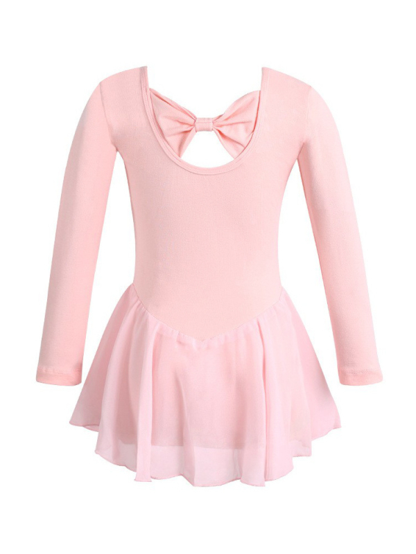 Fitdance Детска балетна рокля за момичета, памучна тъкан с къс ръкав, мека обработка на плат, сладък стил, за деца 3–8 години