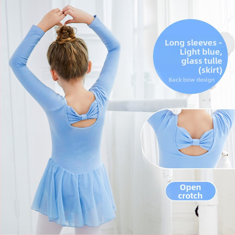Fitdance Детска балетна рокля за момичета, памучна тъкан с къс ръкав, мека обработка на плат, сладък стил, за деца 3–8 години