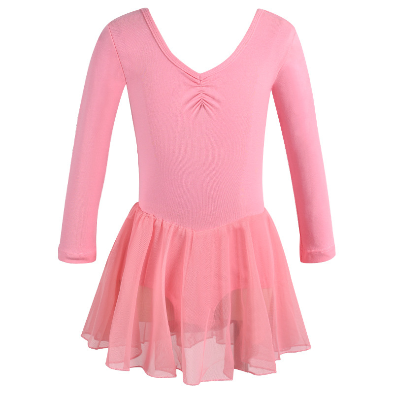 Fitdance Детска балетна рокля за момичета, памучна тъкан с къс ръкав, мека обработка на плат, сладък стил, за деца 3–8 години