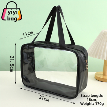 Make-up taška s veľkou kapacitou 20–35L, PU vonkajší materiál a PU podšívka, vodotesná a prenosná, zatváranie na zips, skrytá kapsa so zipsom, vnútorná kapsa na mince, trojrozmerná vonkajšia kapsa, mestský minimalistický štýl