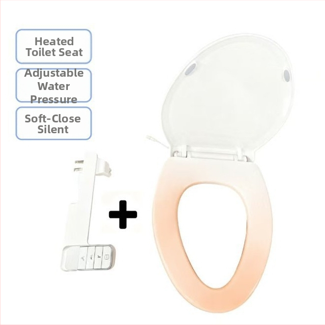 WC sedačka s integrovaným ABS čističom na zadok a čistenie tela, PP+ABS, jedným klikom rýchle demontáž, polstrovaná, vzdialenosť otvorov 134–186 mm, model S015-J027-01