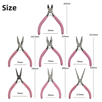 Papuošalų replės rinkinys: daugiafunkcinės replės su adatos nosimi, apvalią nosimi ir įstrižos nosies replėmis; aukštos anglies plienas; laidų izoliacijos pašalinimui