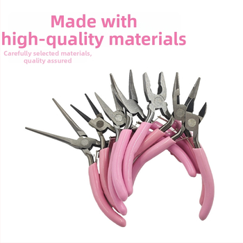 Papuošalų replės rinkinys: daugiafunkcinės replės su adatos nosimi, apvalią nosimi ir įstrižos nosies replėmis; aukštos anglies plienas; laidų izoliacijos pašalinimui