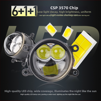 Двойна лазерна мъгла за автомобил – LED + лазер, 4800 лм, IP68, 12V, 90W