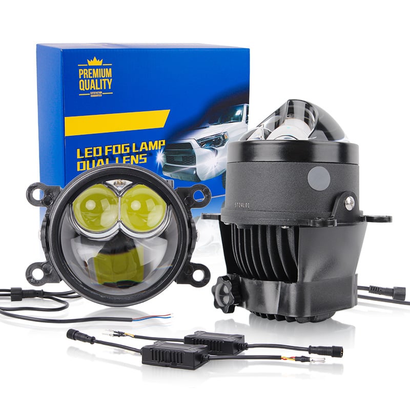 Двойна лазерна мъгла за автомобил – LED + лазер, 4800 лм, IP68, 12V, 90W