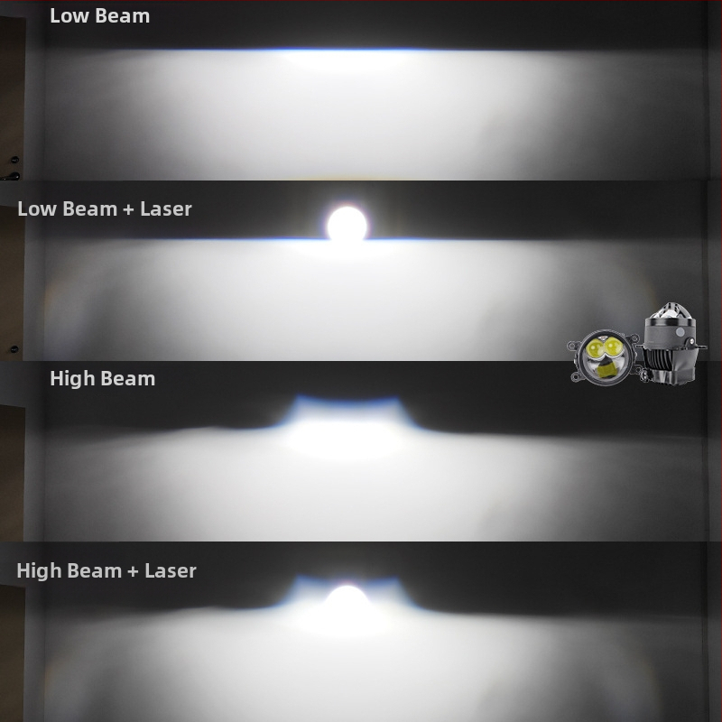 Двойна лазерна мъгла за автомобил – LED + лазер, 4800 лм, IP68, 12V, 90W