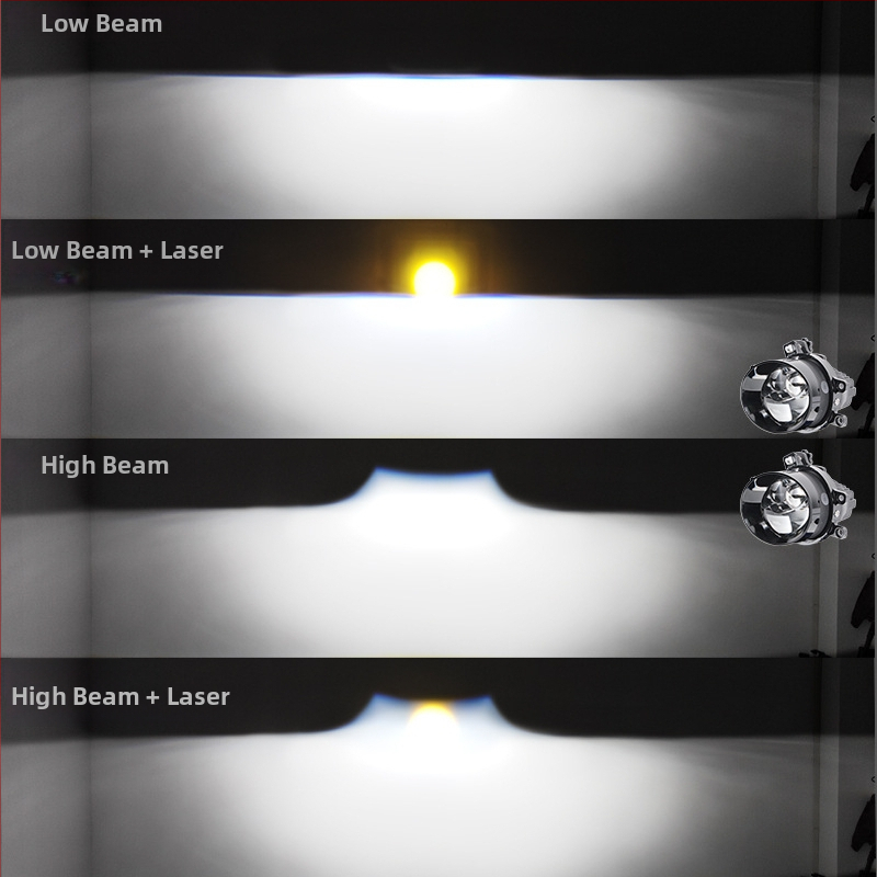 Двойна лазерна мъгла за автомобил – LED + лазер, 4800 лм, IP68, 12V, 90W