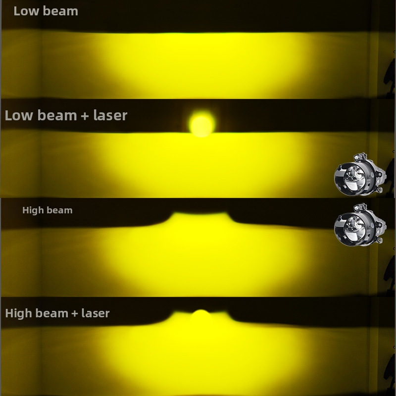 Двойна лазерна мъгла за автомобил – LED + лазер, 4800 лм, IP68, 12V, 90W
