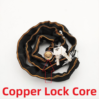 Hengshen Lock 612 Textilný reťazový zámok pre bicykle a motorky – železo, 360 g, Model: 612