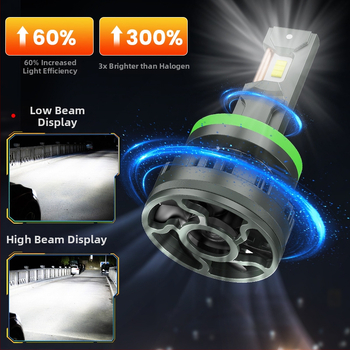 LED автомобилен фар за кола с двойна медна тръба, 100W, чип 3570, IP68, 9-36V, 7000 lm, алуминиев корпус, живот 50000 ч