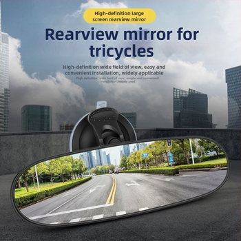 Zrkadlo spätného videnia pre elektrické trojkolesové vozidlo so sacím uchom, konvexná plocha, široké zorné pole, proti oslneniu, okrúhle pozorovacie zrkadlo pre dieťa (Značka: Strong Factory; Číslo produktu: Factory Direct Supply Customization Cross-Border