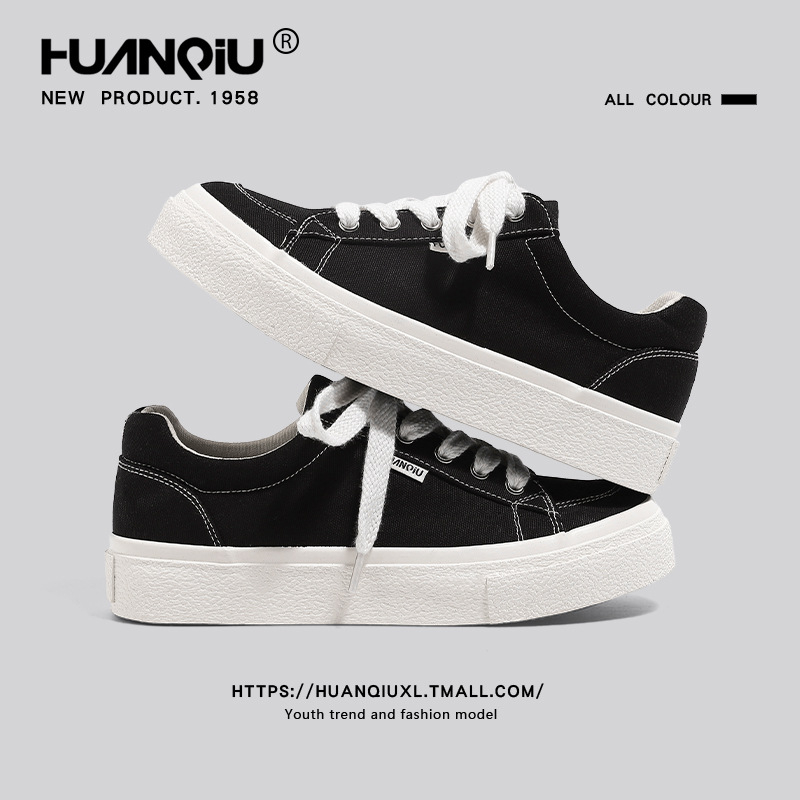 Unisex tenisky z plátna s hrubou podrážkou, kórejský štýl, bežné nosenie, stredná päta 3–5 cm, gumová podrážka