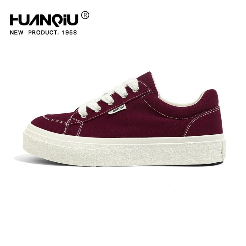 Unisex tenisky z plátna s hrubou podrážkou, kórejský štýl, bežné nosenie, stredná päta 3–5 cm, gumová podrážka