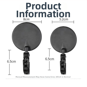 Zadné zrkadlo pre bicykle a elektro bicykle, kruhové sklenené zrkadlo s PP púzdrom, univerzálne uchytenie, malý kruhový model, na dochádzanie