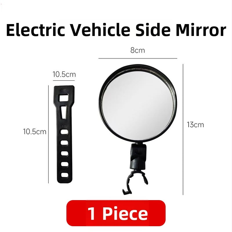 Zadné zrkadlo pre bicykle a elektro bicykle, kruhové sklenené zrkadlo s PP púzdrom, univerzálne uchytenie, malý kruhový model, na dochádzanie