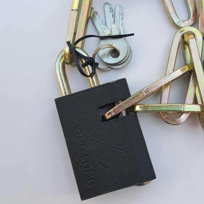 Yan Jun plieninis grandinės užraktas – išplėstinė grandinė dviratį, motociklui ir tricikliui; medžiaga: plienas; pritaikymas: galima