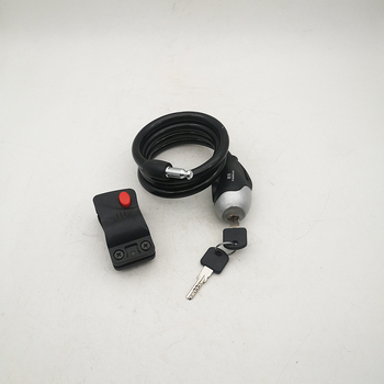 WJCY Zámok s oceľovým káblom pre bicykle a motocykle – typ pevného kruhu, na kľúč, kovová konštrukcia