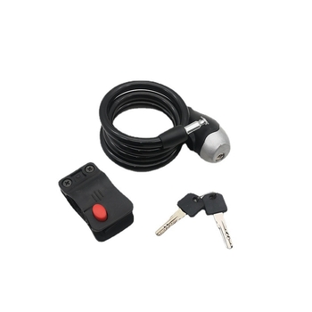 WJCY Zámok s oceľovým káblom pre bicykle a motocykle – typ pevného kruhu, na kľúč, kovová konštrukcia