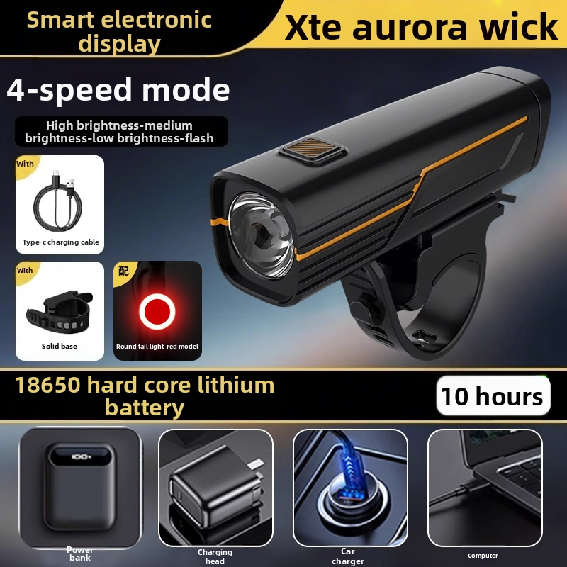 Jalgrattavalgustite komplekt: eesvalgus tugeva võimsusega öiseks sõitmiseks, taga tuli, USB-C, 1200mAh, kiire vabastamine, mudel F998M6TH968S9M