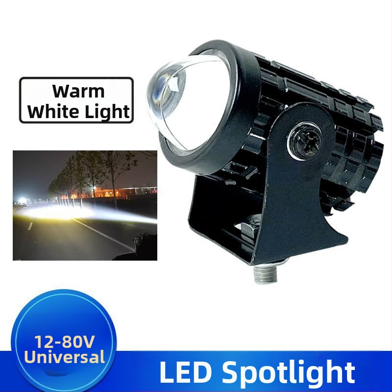 LED vysokovýkonný reflektor na motocykel, univerzálny 12V-80V, diaľkové/blízke svetlo