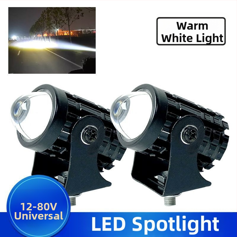 LED vysokovýkonný reflektor na motocykel, univerzálny 12V-80V, diaľkové/blízke svetlo