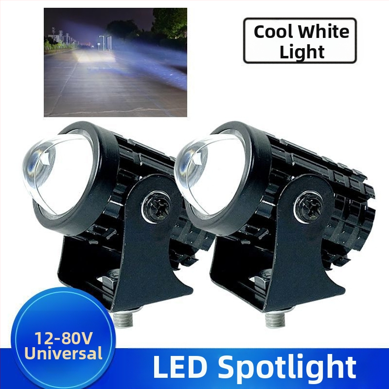 LED vysokovýkonný reflektor na motocykel, univerzálny 12V-80V, diaľkové/blízke svetlo
