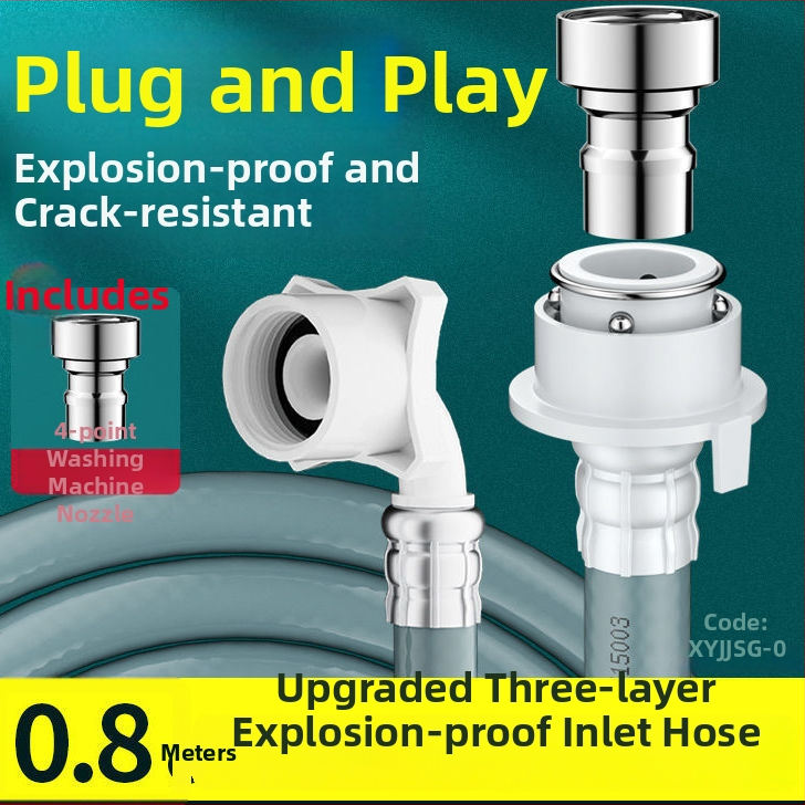 Pesumasina sisendtoru pikendamise ühendus, universaalne adapter, käsitsi paigaldus, mudel TS-HSJSG, sobib kuumale ja külmale veele