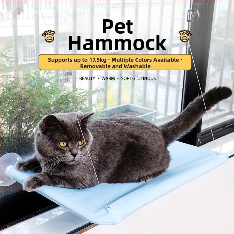 Textilný mačací hamak s prísavkami – všetky ročné obdobia, vnútorné použitie, priedušné hniezdo pre mačky
