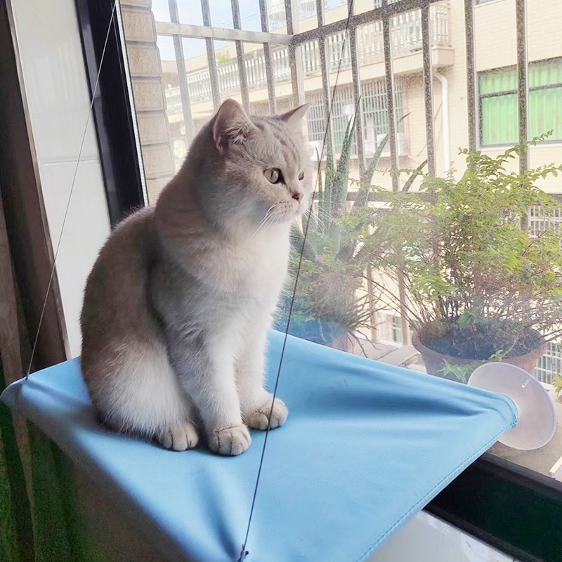 Textilný mačací hamak s prísavkami – všetky ročné obdobia, vnútorné použitie, priedušné hniezdo pre mačky