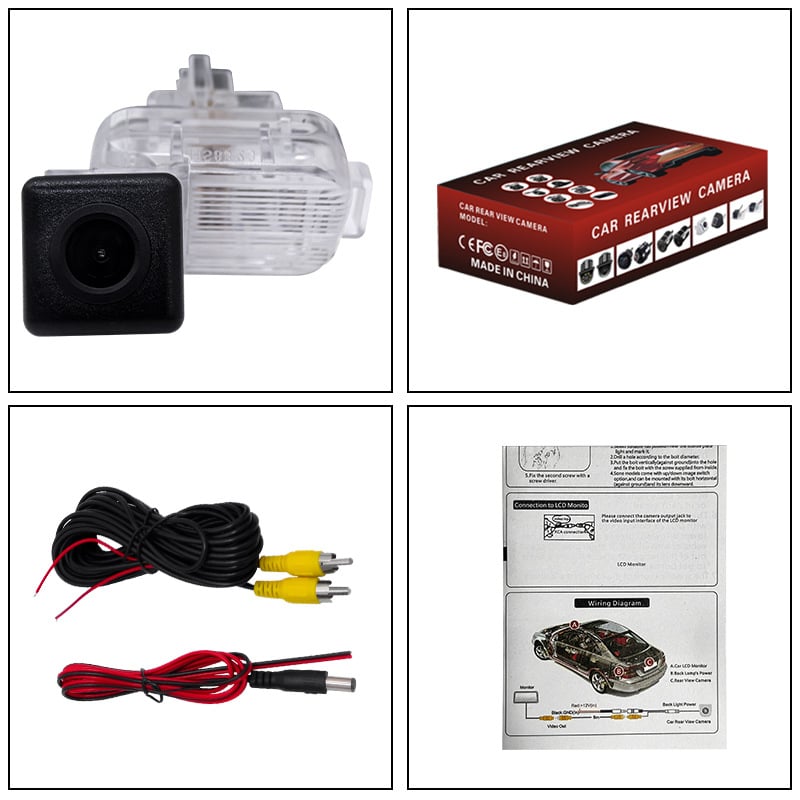 Zadná kamera pre Mazda 3 (2014–2017) hatchback, HD nočné videnie, 12V, uhol záberu 170°, rozlíšenie 1280x720