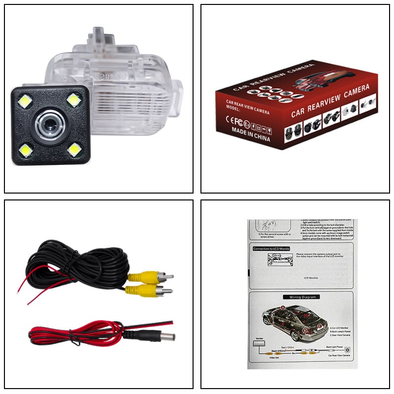 Zadná kamera pre Mazda 3 (2014–2017) hatchback, HD nočné videnie, 12V, uhol záberu 170°, rozlíšenie 1280x720