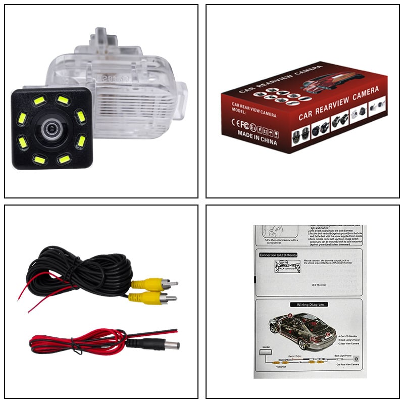 Zadná kamera pre Mazda 3 (2014–2017) hatchback, HD nočné videnie, 12V, uhol záberu 170°, rozlíšenie 1280x720