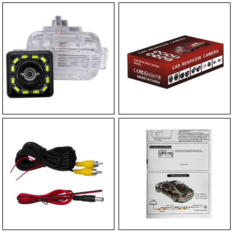 Zadná kamera pre Mazda 3 (2014–2017) hatchback, HD nočné videnie, 12V, uhol záberu 170°, rozlíšenie 1280x720