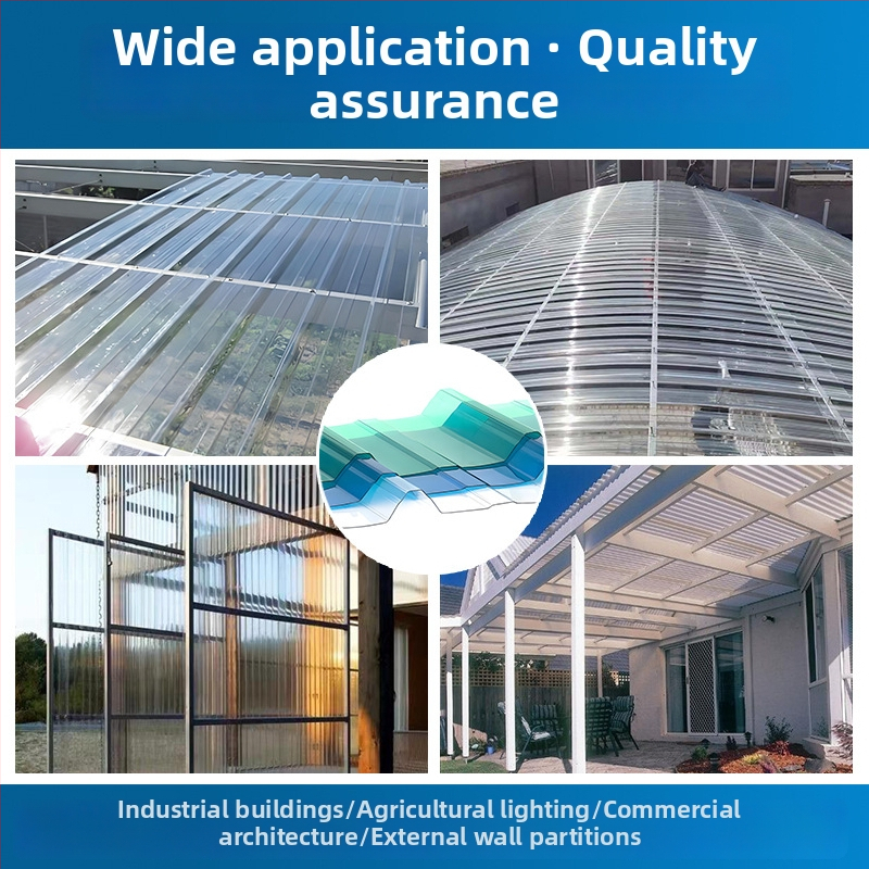 PC skaidrios stogo plokštės apšvietimui, tipas 760/840, storis 1–2,5 mm, banginiai PC plokštės atsparios oro sąlygoms