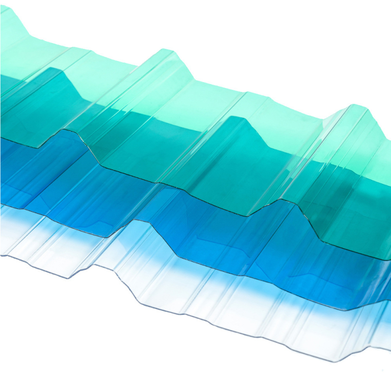 Priehľadné PC strešné dosky na osvetlenie, typ 760/840, hrúbka 1–2,5 mm, vlnené PC panely odolné voči poveternostným vplyvom