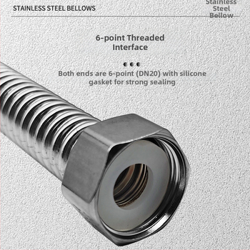 304 roostevabast terasest gofreeritud veevõtu sisendvoolik boilerile, WC-le ja köögile (80 MPa, 0–90°C)