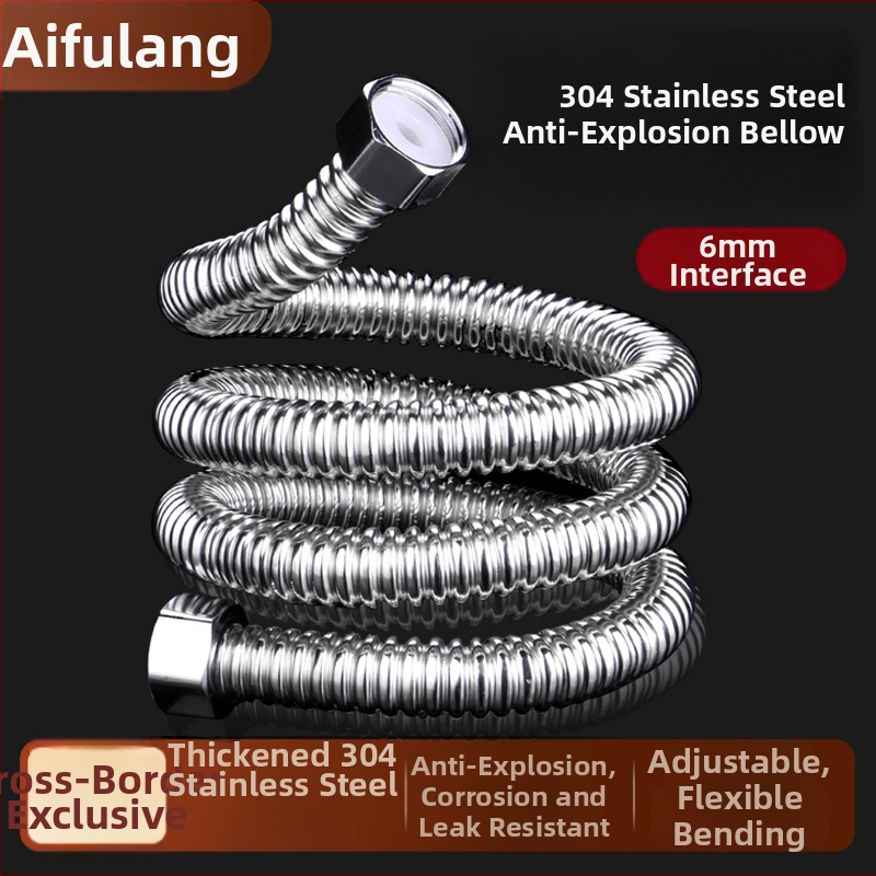 304 roostevabast terasest gofreeritud veevõtu sisendvoolik boilerile, WC-le ja köögile (80 MPa, 0–90°C)