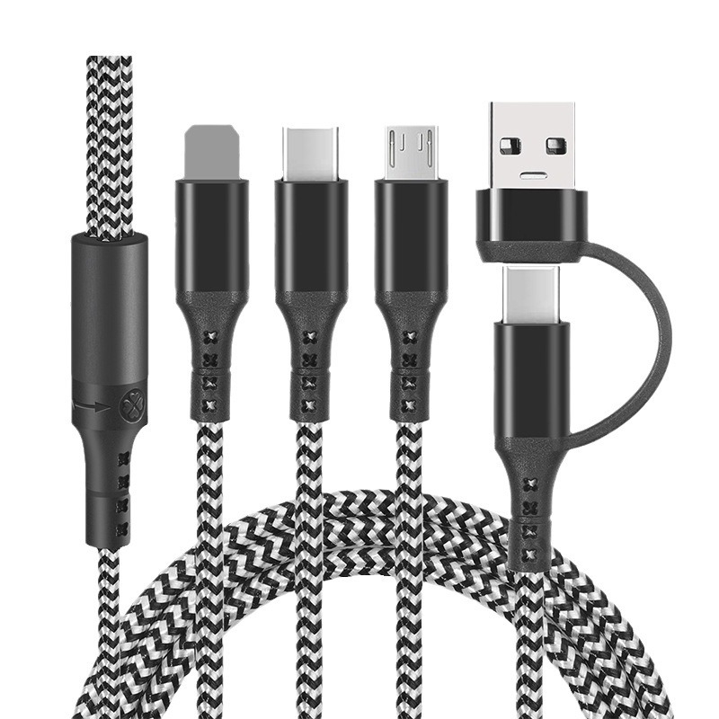 Kabel s više konektora i najlonskom opletkom: Lightning, Micro-USB i USB-C; PD brzo punjenje; duljina 1-2 m; kompatibilan s uređajima iPhone i Huawei.