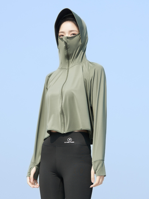 Naiste kapuutsiga välisjakk UV-kaitsmiseks - ülilihtne, hingav, SPF50, polüester | stiil fsy002