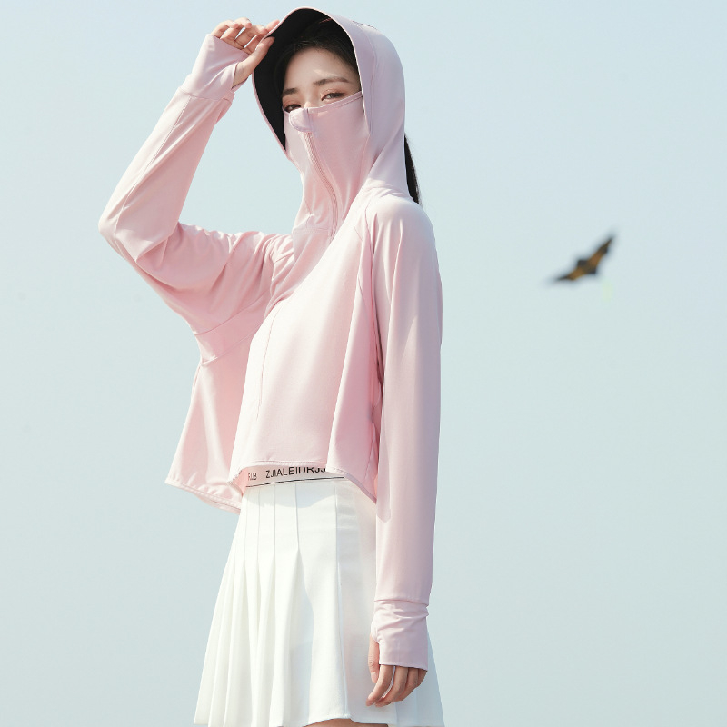 Naiste kapuutsiga välisjakk UV-kaitsmiseks - ülilihtne, hingav, SPF50, polüester | stiil fsy002