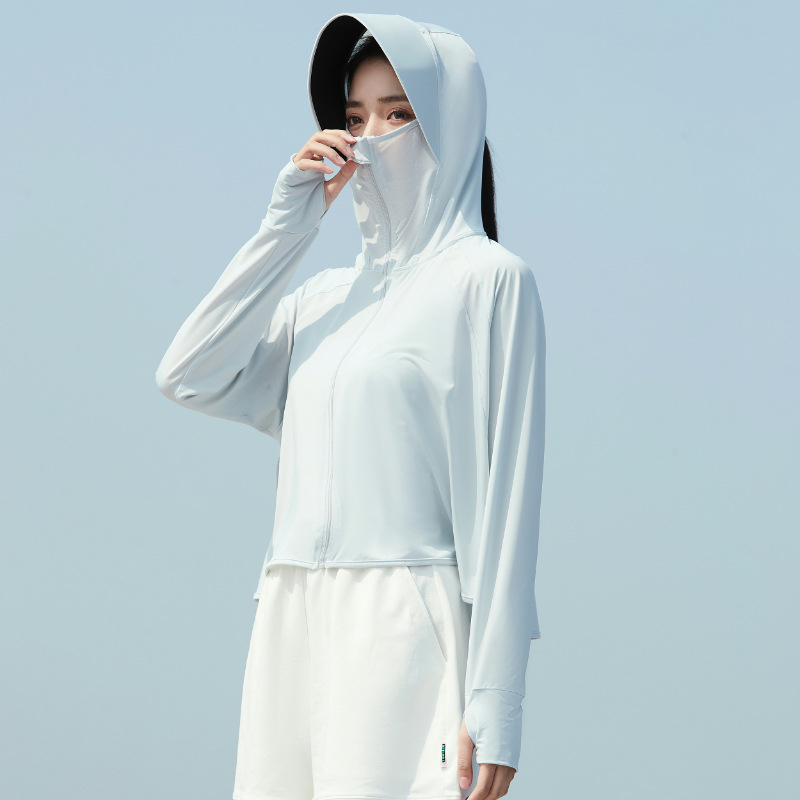 Naiste kapuutsiga välisjakk UV-kaitsmiseks - ülilihtne, hingav, SPF50, polüester | stiil fsy002