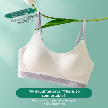 Tréningová podprsenka pre dievčatá vo veku 12–15 rokov, nylon, 3/4 košík, formovaný košík bavlna, pevné dvojité ramienka