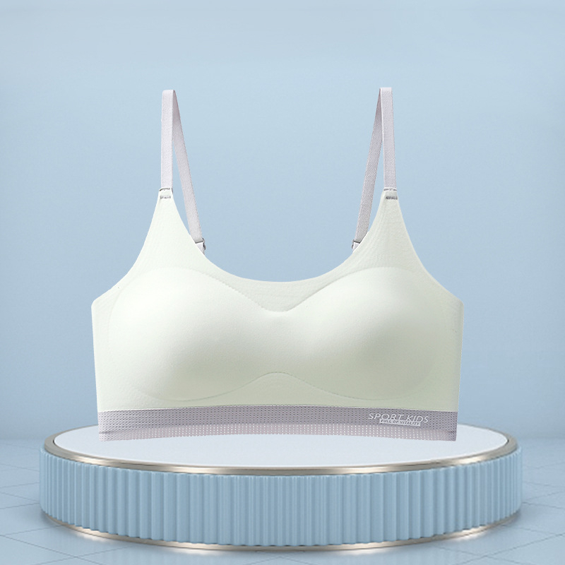 Tréningová podprsenka pre dievčatá vo veku 12–15 rokov, nylon, 3/4 košík, formovaný košík bavlna, pevné dvojité ramienka